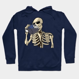 Skeleton Drinking Coffee Hoodie